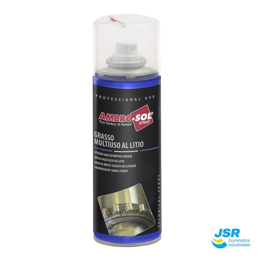Spray grasa multiuso de litio Ambro-Sol para lubricación general.