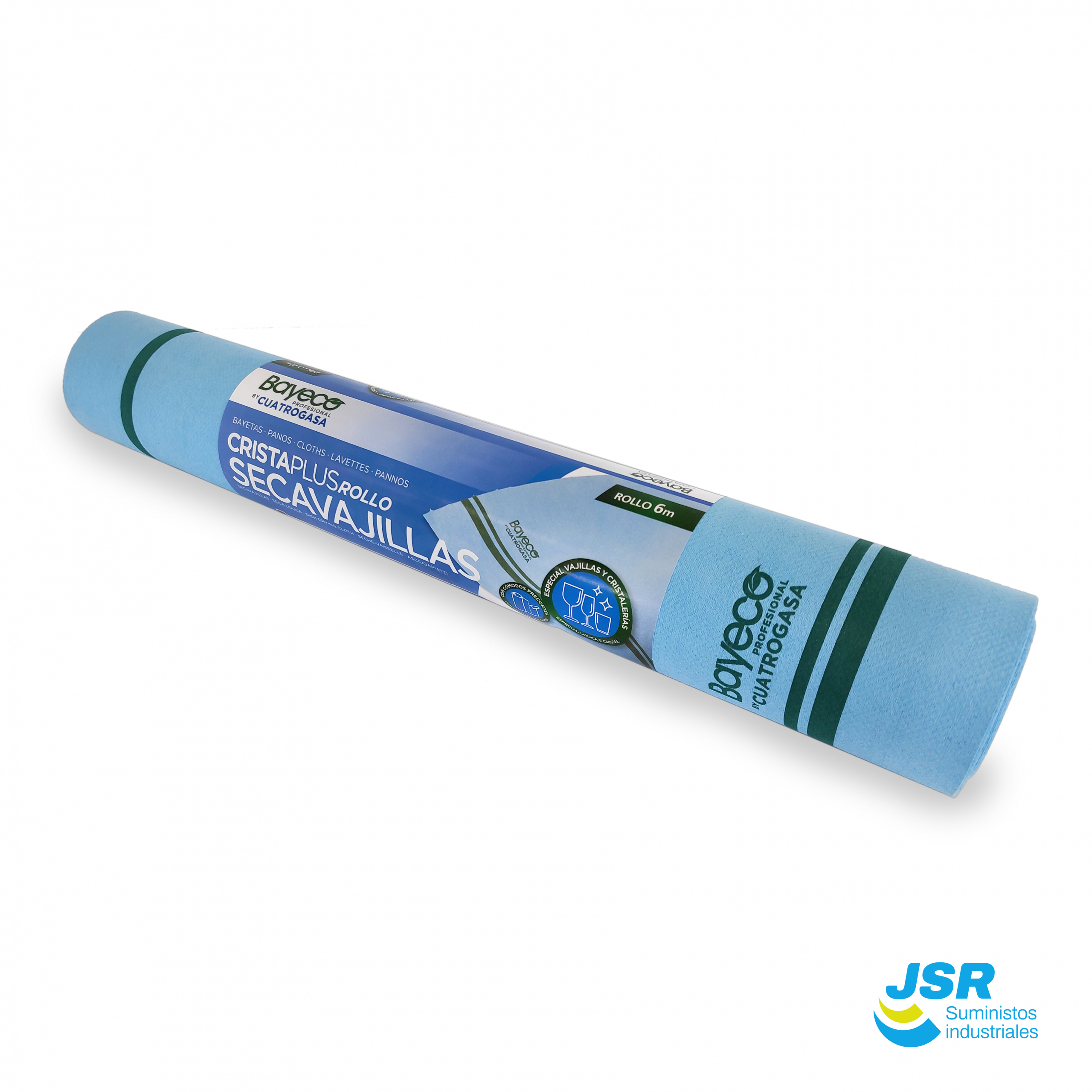 Rollo secavajillas azul de microfibra