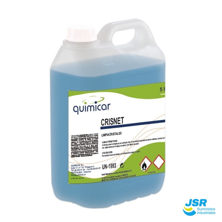 Limpiacristales profesional Crisnet en garrafa azul para uso industrial