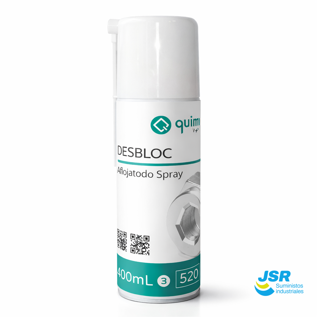 Spray aflojatodo Desbloc para desbloquear piezas oxidadas y proteger mecanismos.