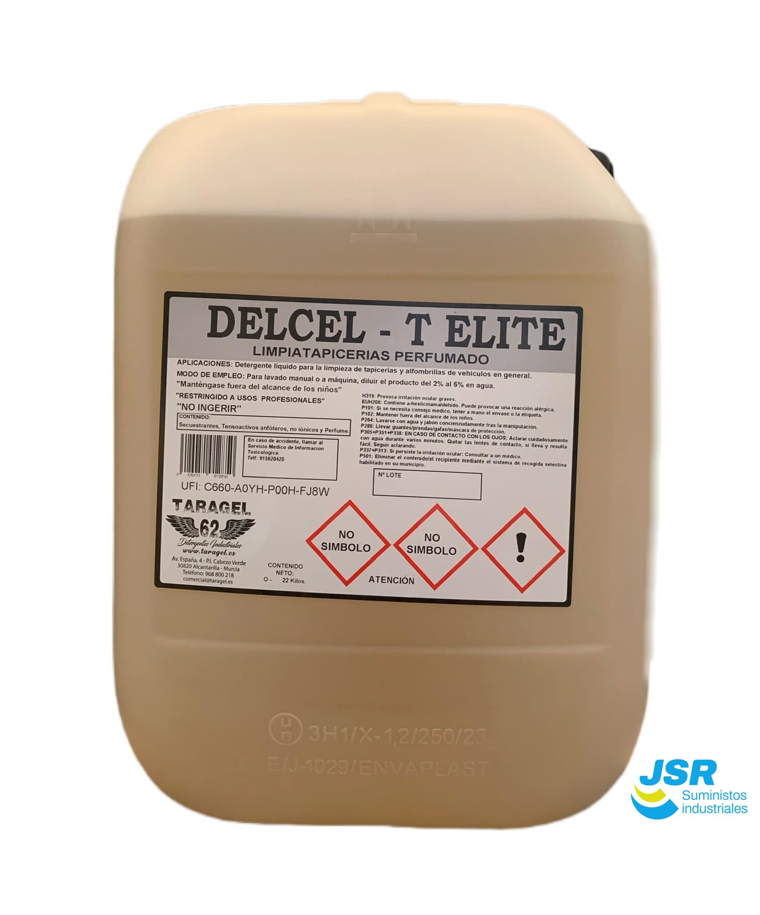 Limpiatapicerías perfumado Delcel T Elite en garrafa