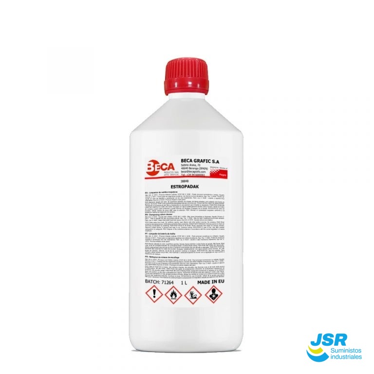 Botella de Estropadak Beca para limpieza y desengrase industrial