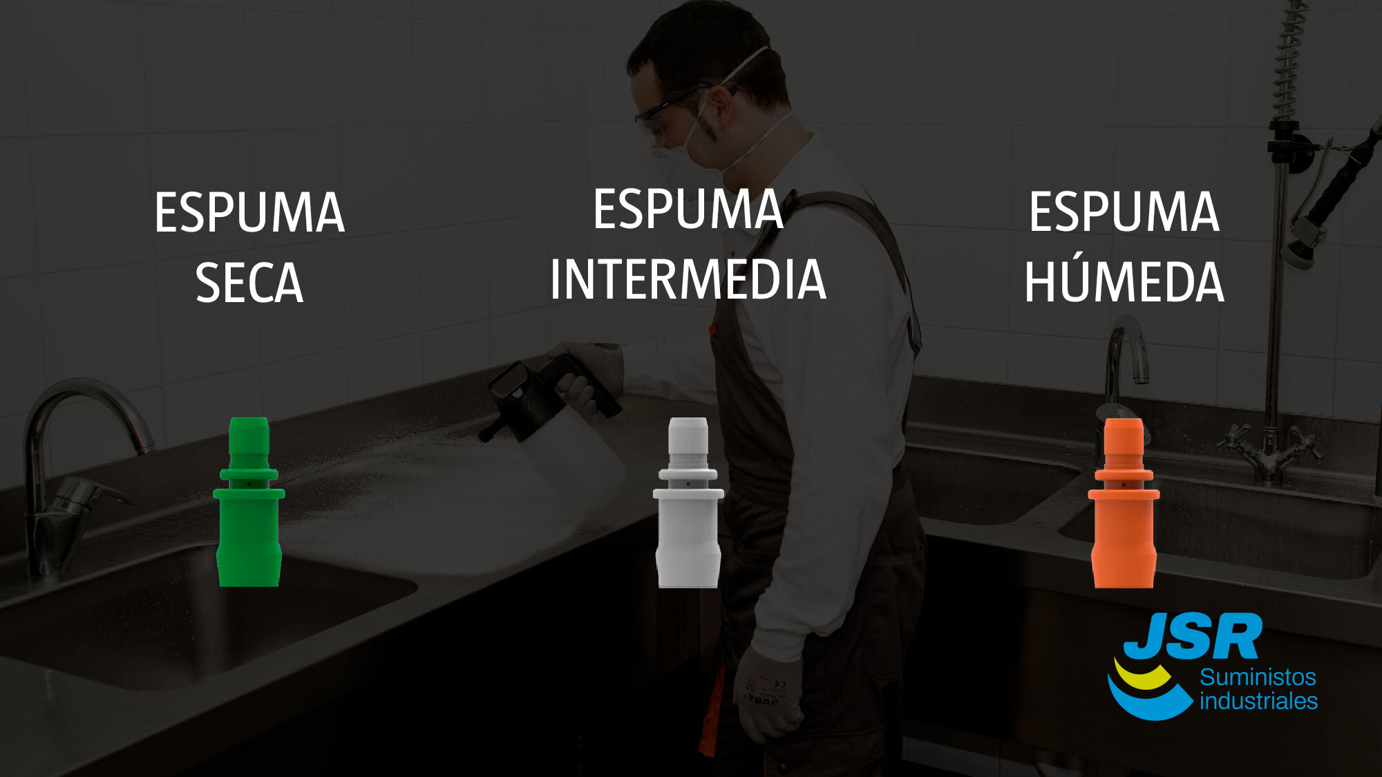Comparativa de boquillas para espuma seca, intermedia y húmeda