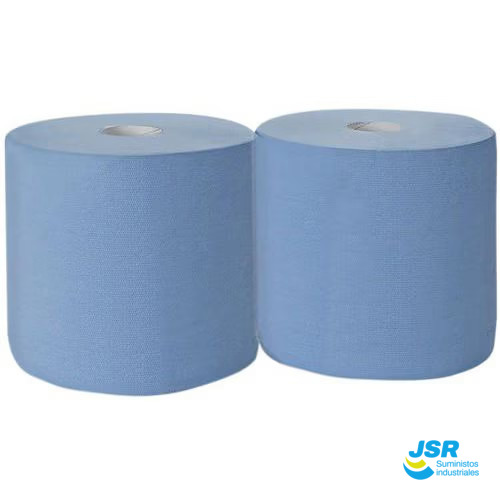 Bobinas de papel industrial azul para limpieza profesional