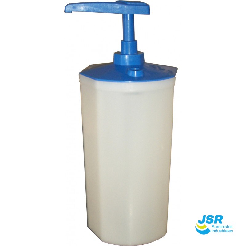 Dispensador industrial de jabón con pulsador azul