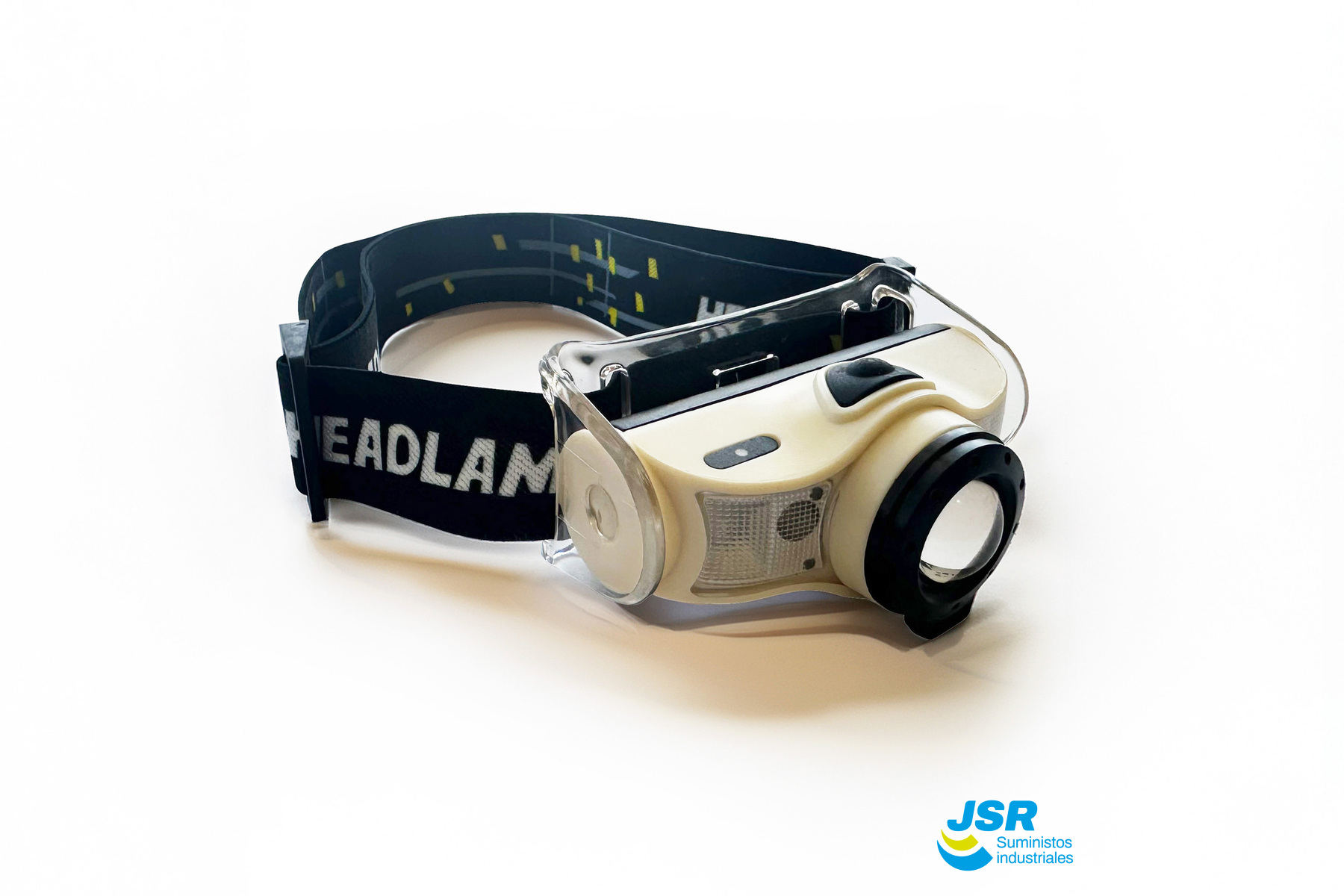 Linterna frontal LED recargable con cinta ajustable y foco central