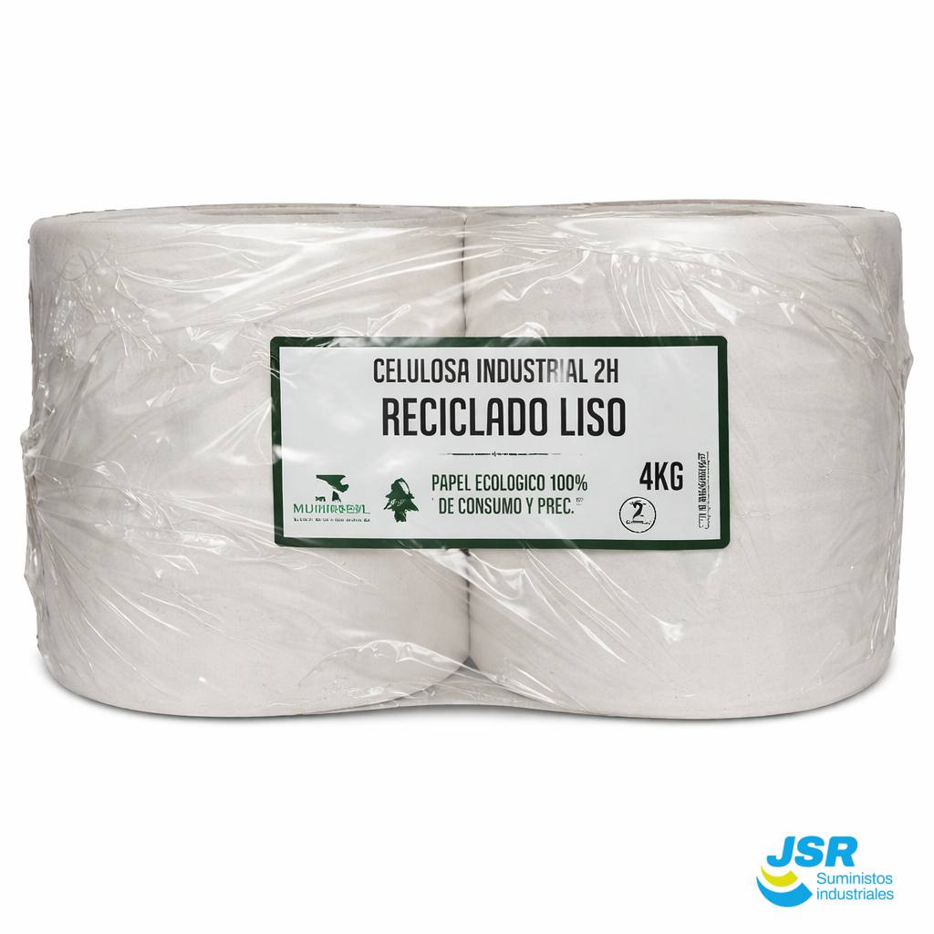 Celulosa industrial reciclada lisa en rollos