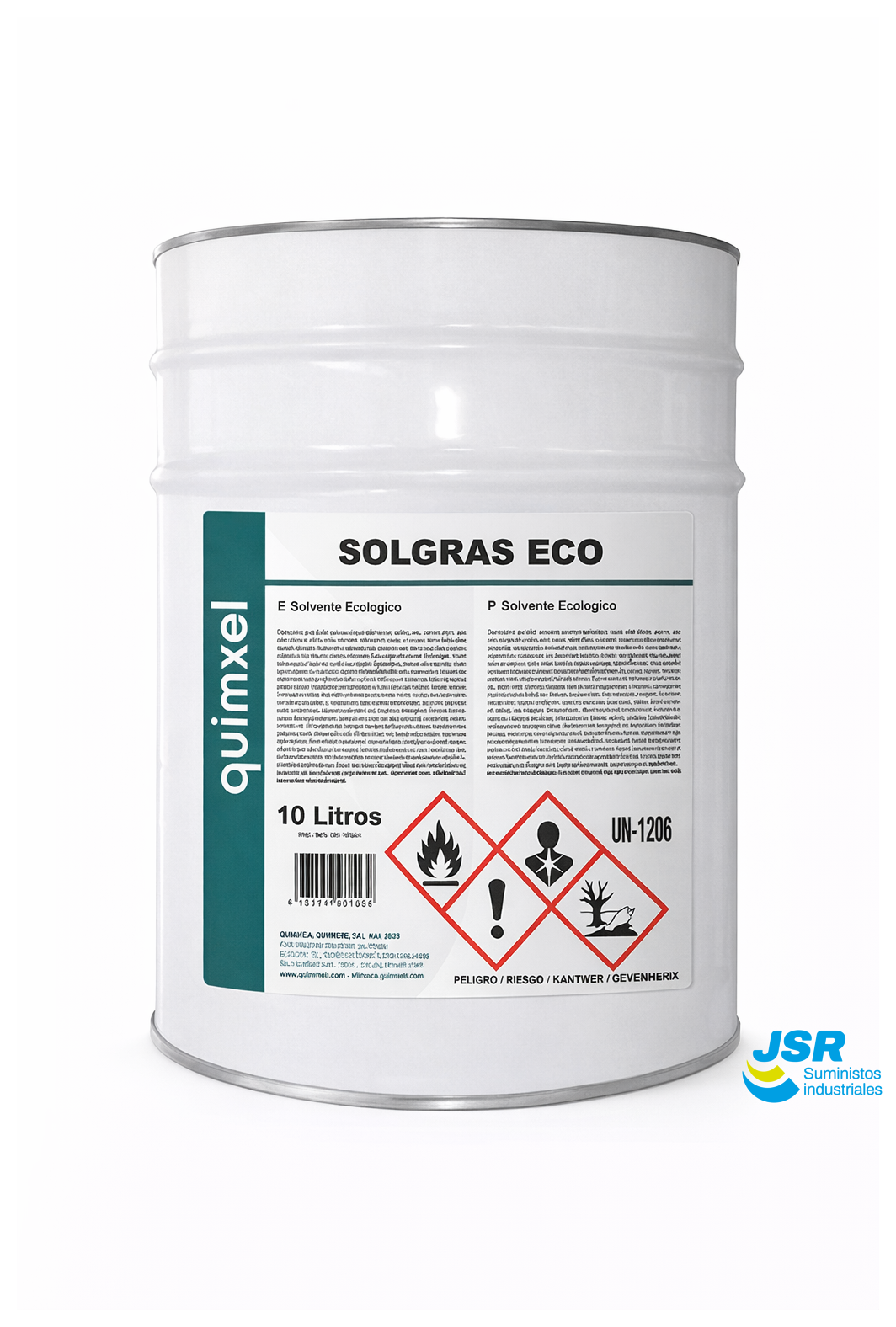 Solvente ecológico Solgras Eco en bidón metálico de 10 litros