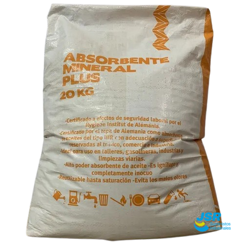 Saco de absorbente mineral sepiolita de 20 kg para derrames