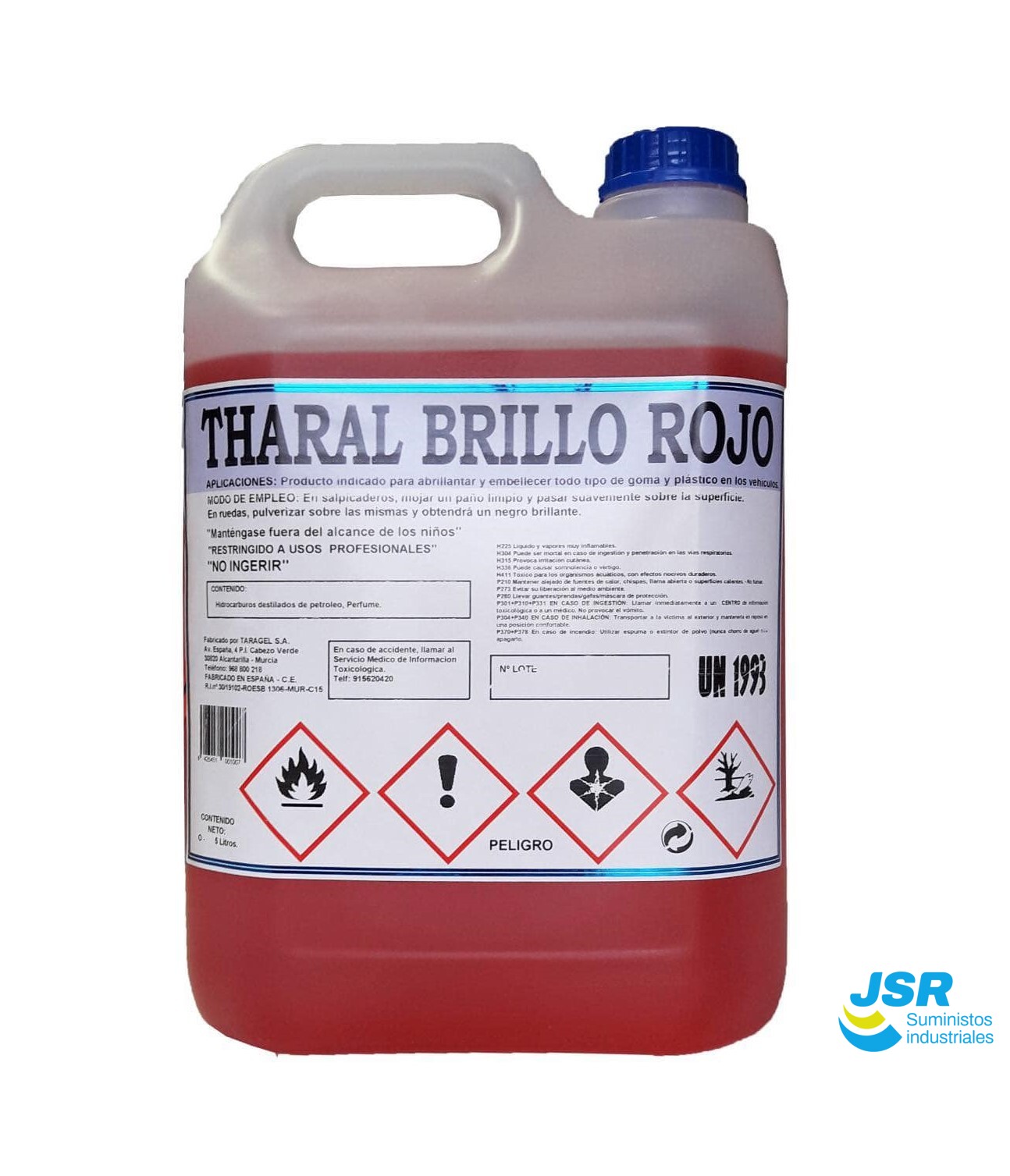 Abrillantador Tharal Brillo Rojo en garrafa