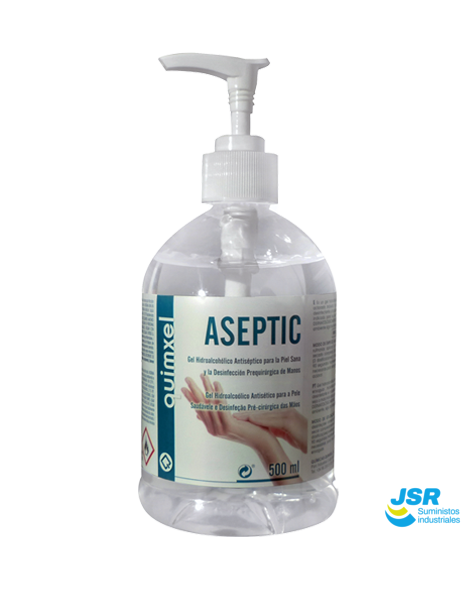 Gel hidroalcohólico antiséptico Aseptic en envase dosificador de 500 ml