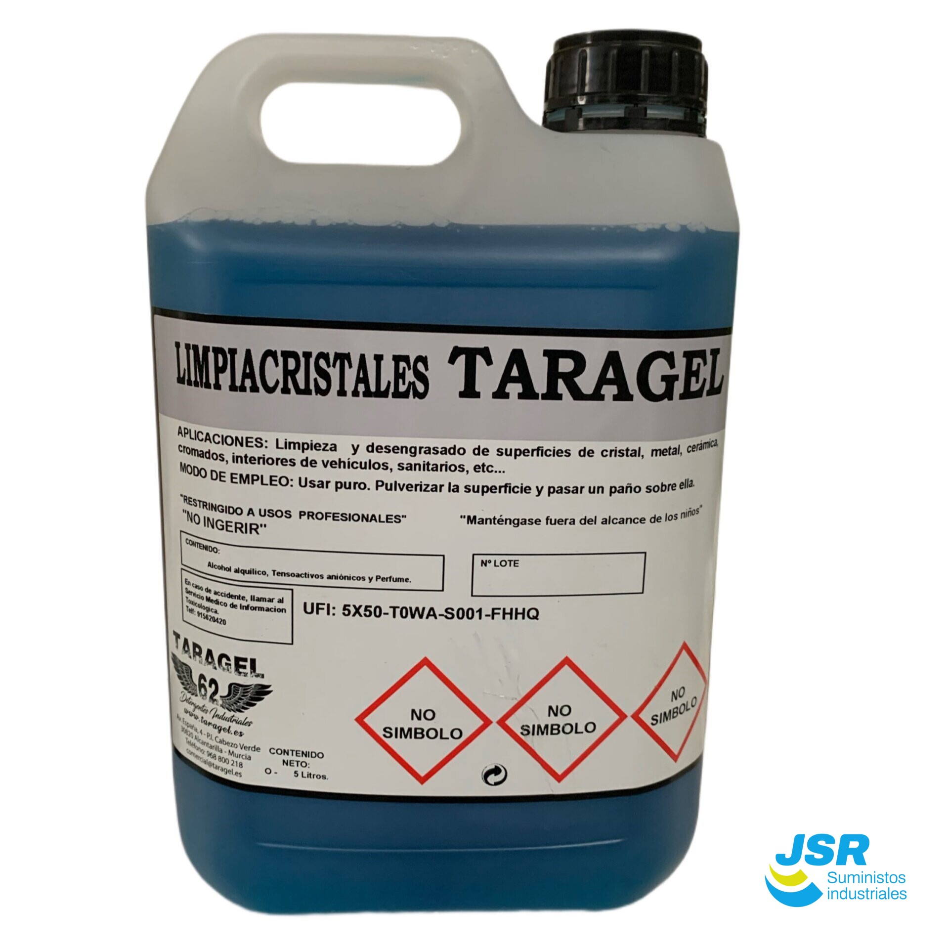 Limpiacristales Taragel en garrafa de 5 litros