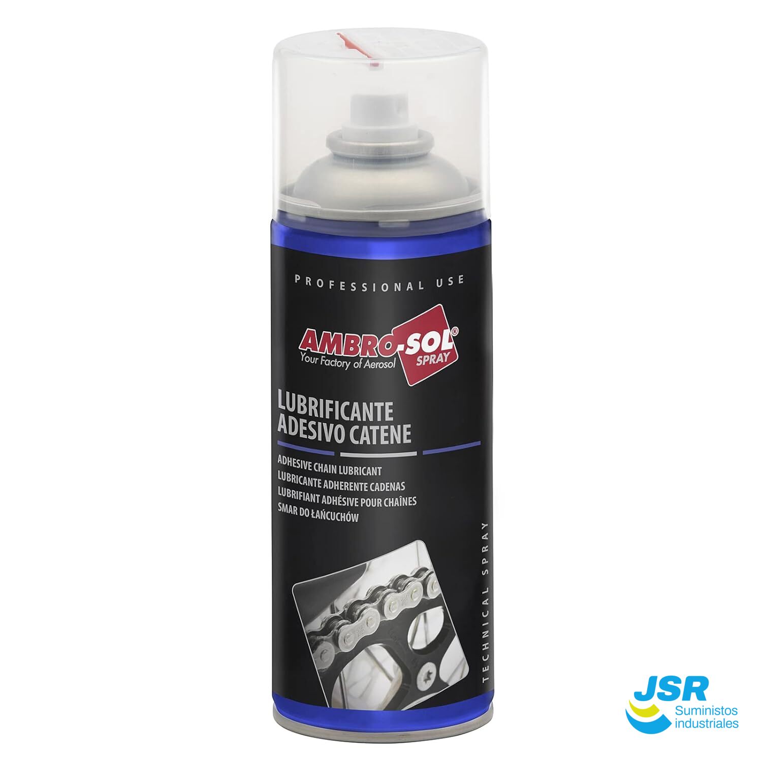 Spray lubricante adhesivo para cadenas Ambro-Sol.