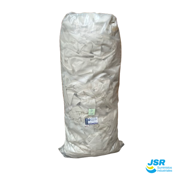 Trapo blanco tipo sábana en formato saco
